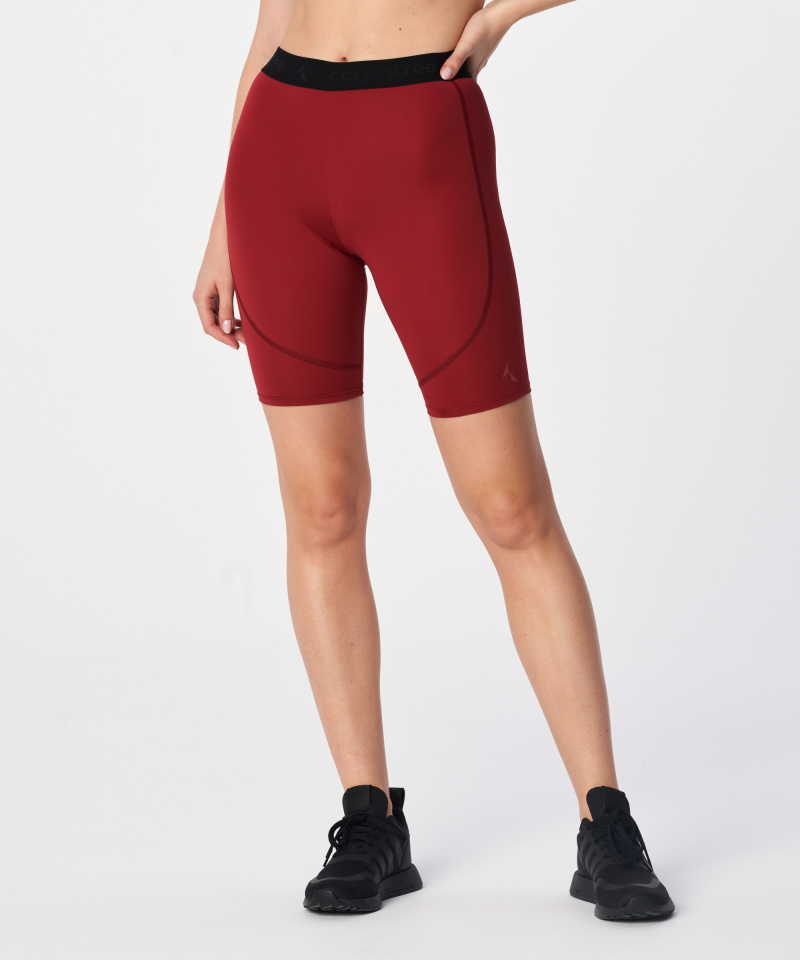 maroon biker shorts