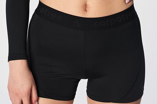 Black regular waist shorts