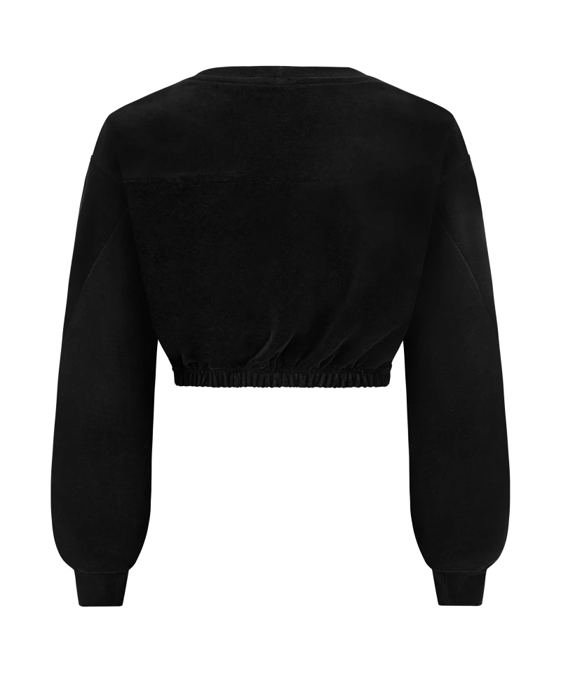 Black Sweatshirt with elastic cuffs