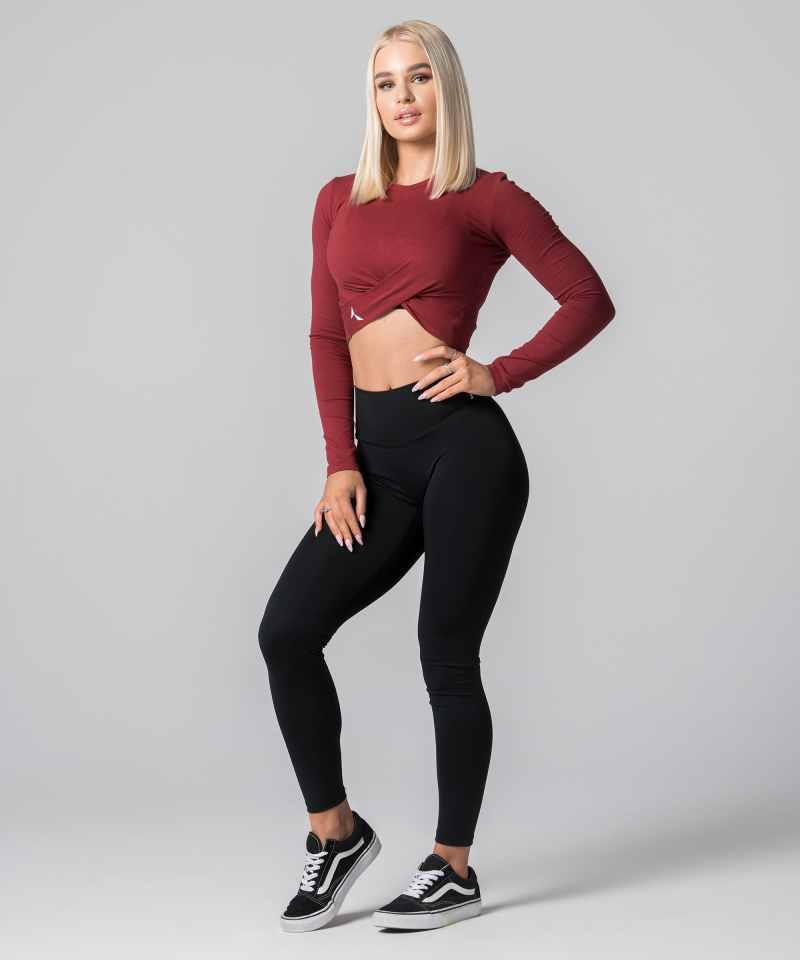 Burgundowy damski longsleeve