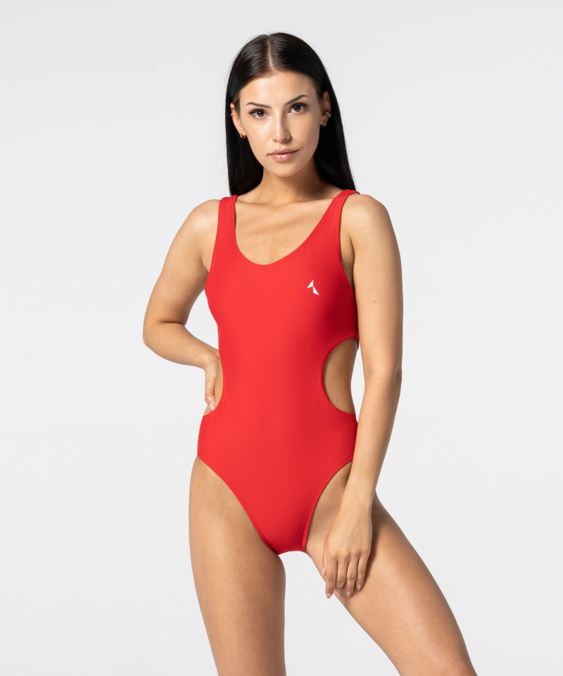 Red One-piece swimsuit
