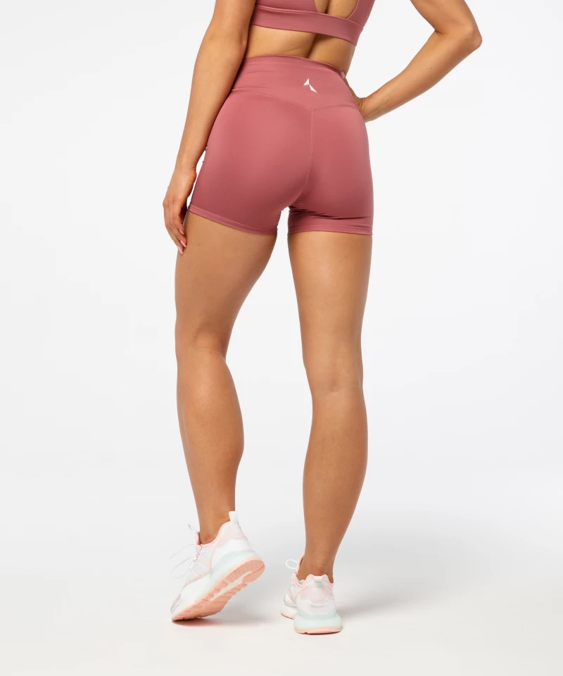 pink elastic shorts for women