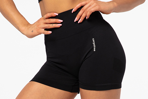 black seamless shorts