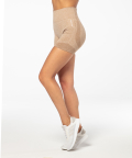 women's high rise seamless shorts Vibe beige