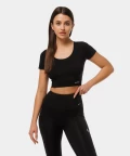 Eve Cropped Top with cut out, Black