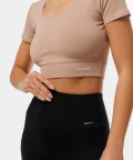 Eve Cropped Top with cut out, Beige