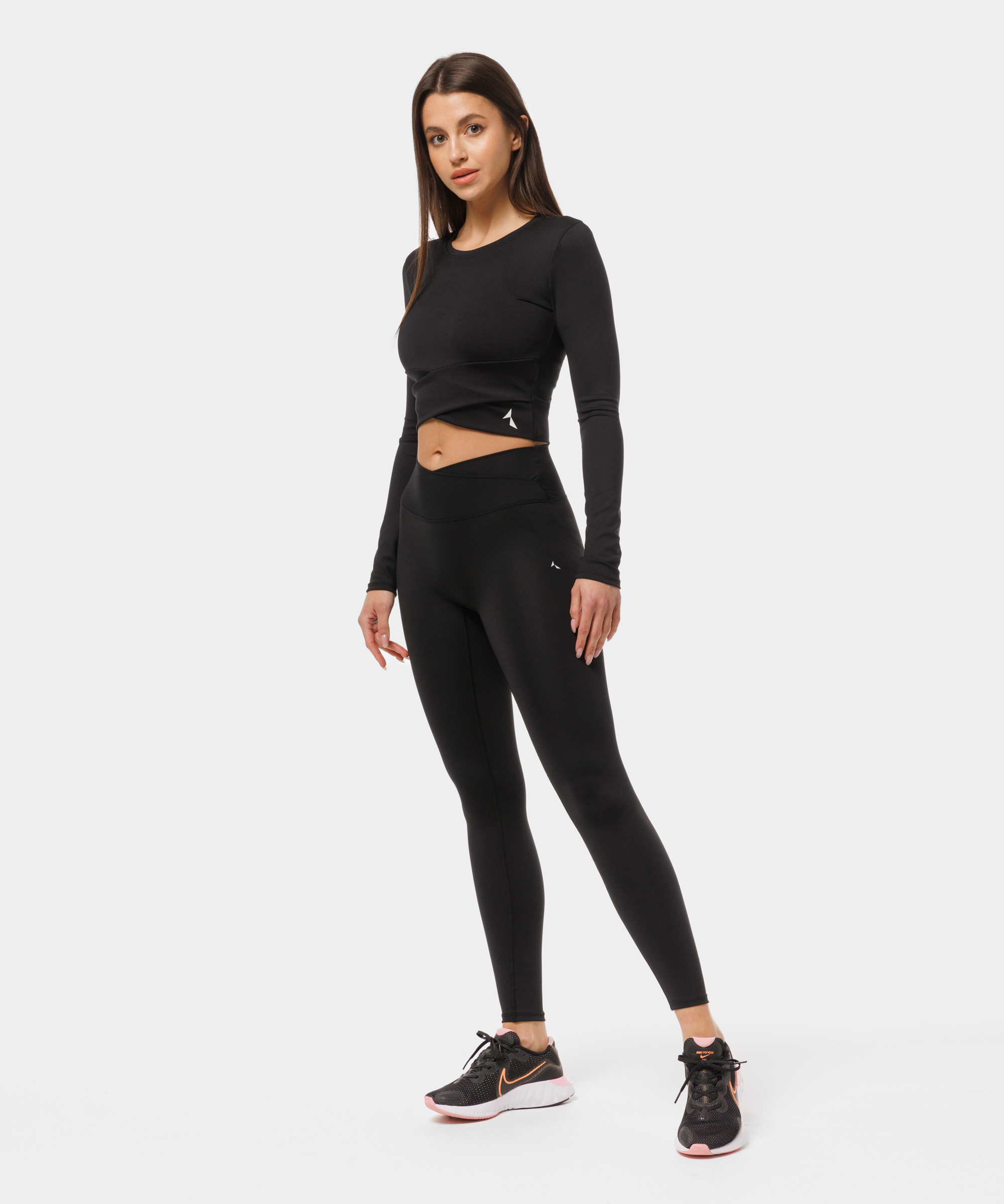Black Blossom Crossover Leggings – By Oriana Collection