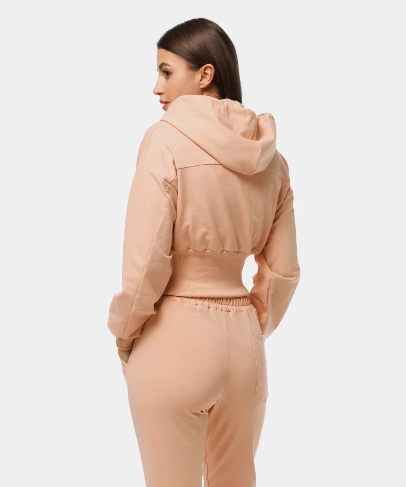 Peach fitted women's hoodie