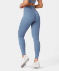 blue leggings with elastic waist