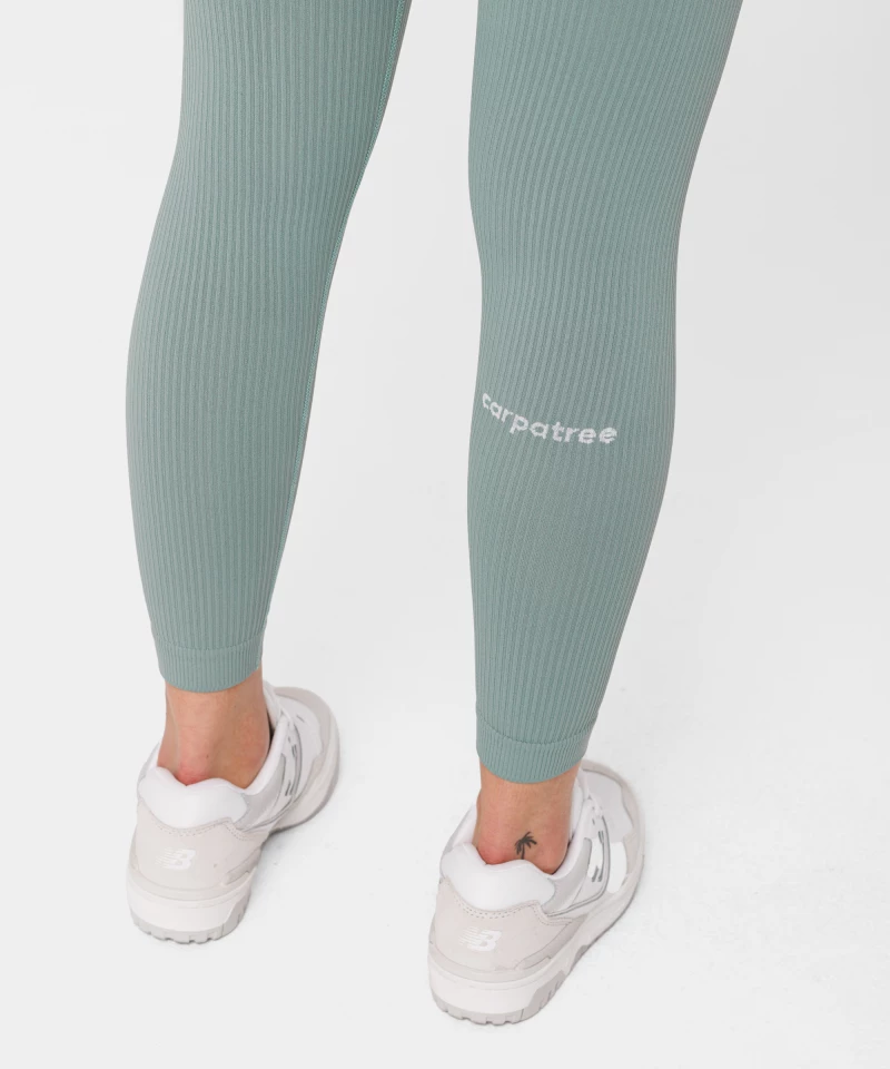green leggings with logo on the calf