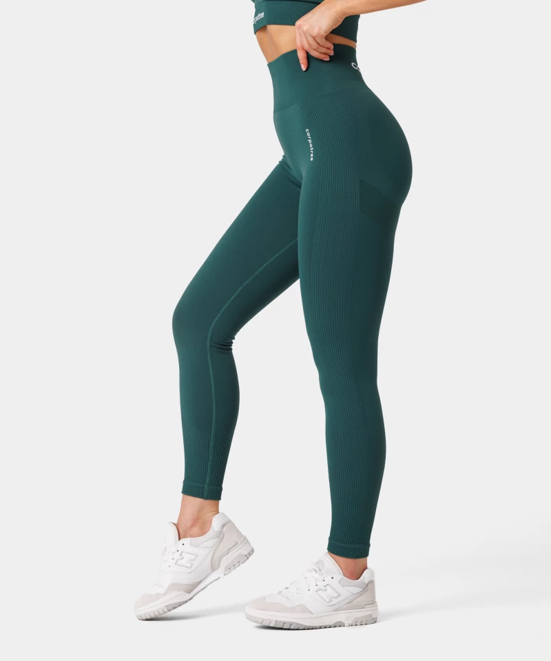 Green High-waisted seamless leggings