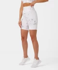 Coco Biker Shorts, White Marble