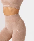 Beige leggings with stone wash effect