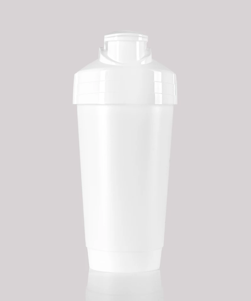 white shaker with mouthpiece