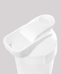 white shaker with handle