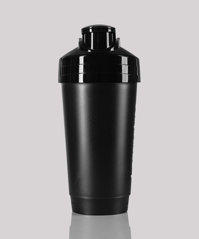 black shaker with mouthpiece