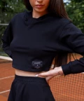 black sweatshirt with patch