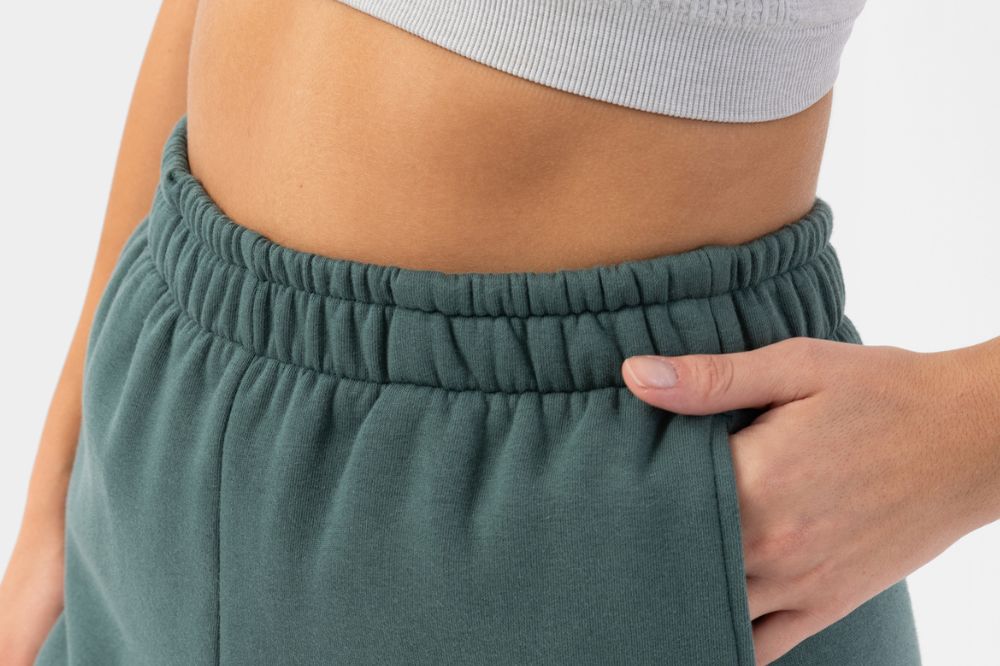 green sweatpants with pocket