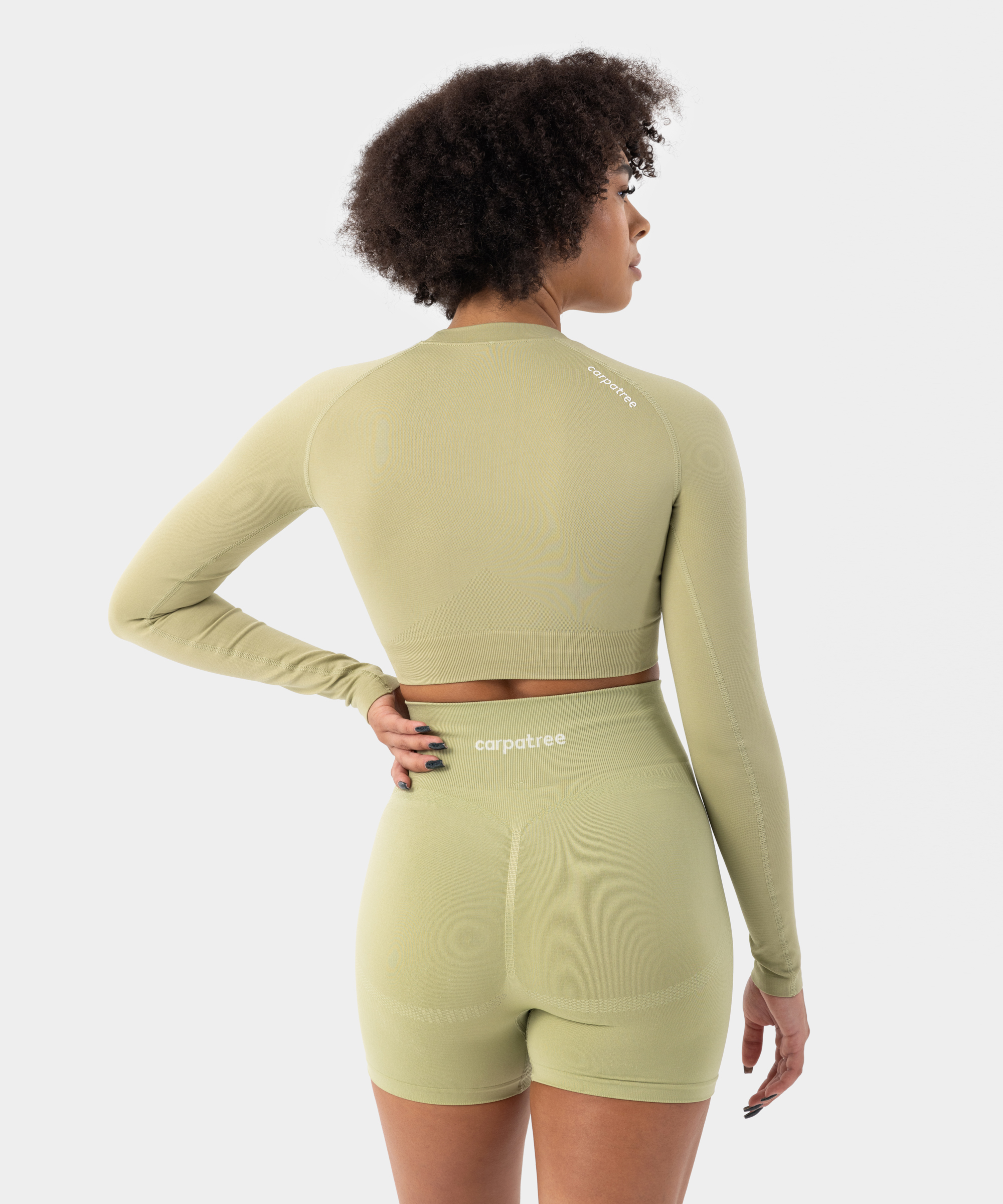MALILA - Leaf Print Set: Long-Sleeve Crop Rashguard + High-Waist Shorts, YesStyle