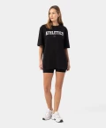 black, oversized t-shirt with Athletics lettering