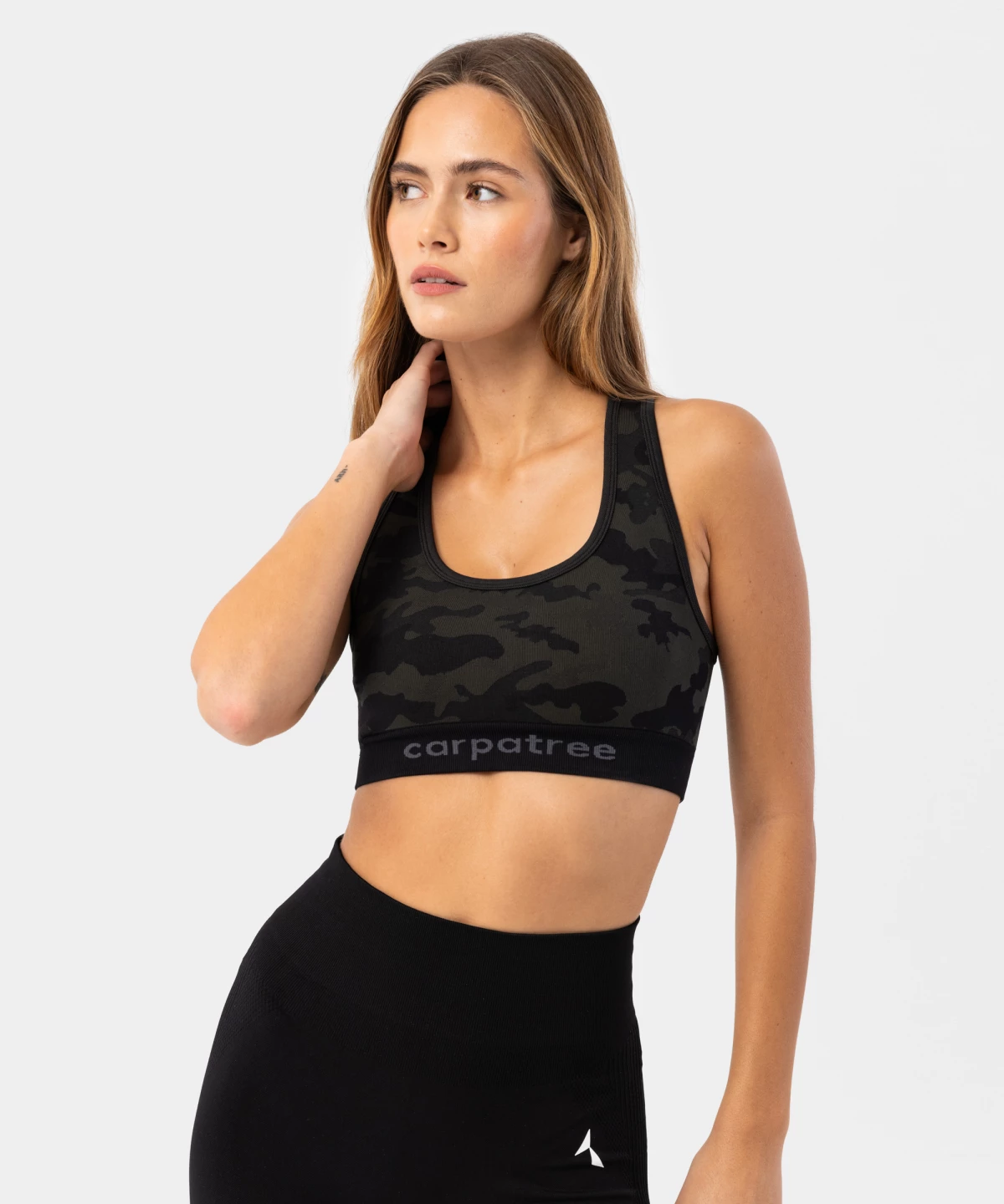 Women's Green Camo Seamless Bra - Carpatree