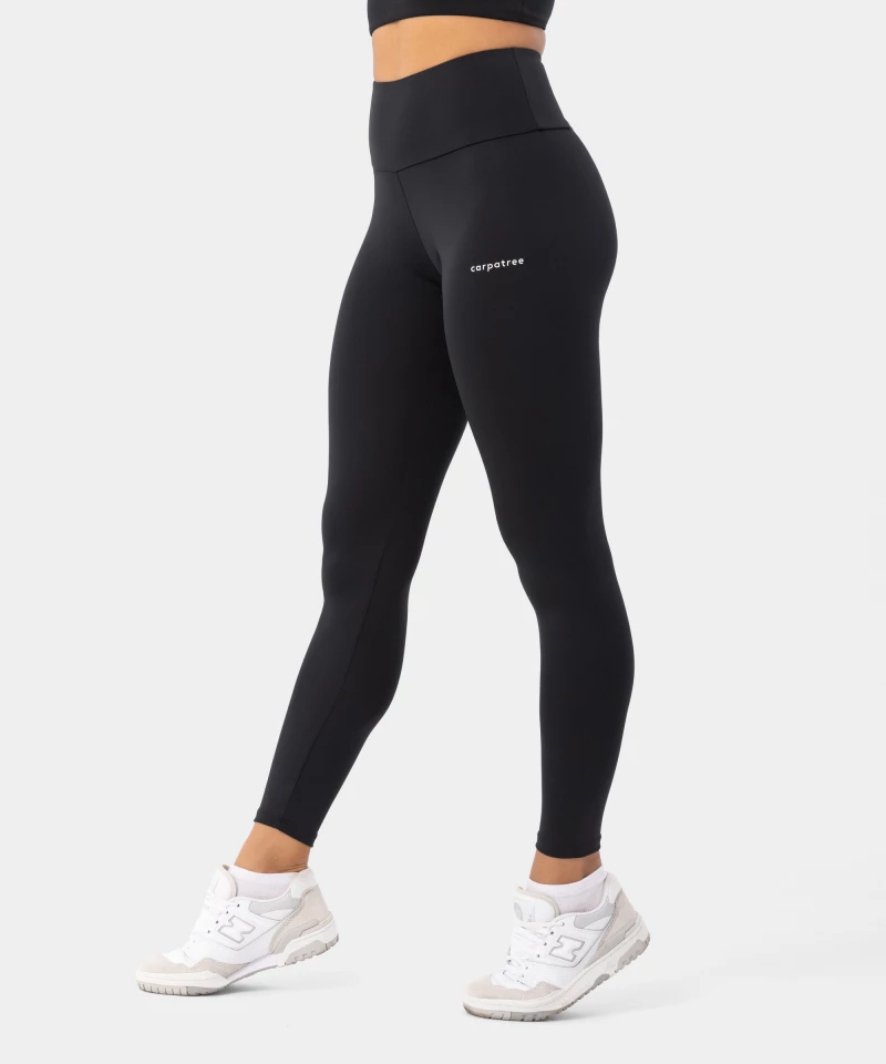 Women's Black high-waisted leggings with pockets Livia - Carpatree