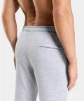 grey sweatpants with elastic waistband