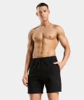 black cotton shorts with pockets for men