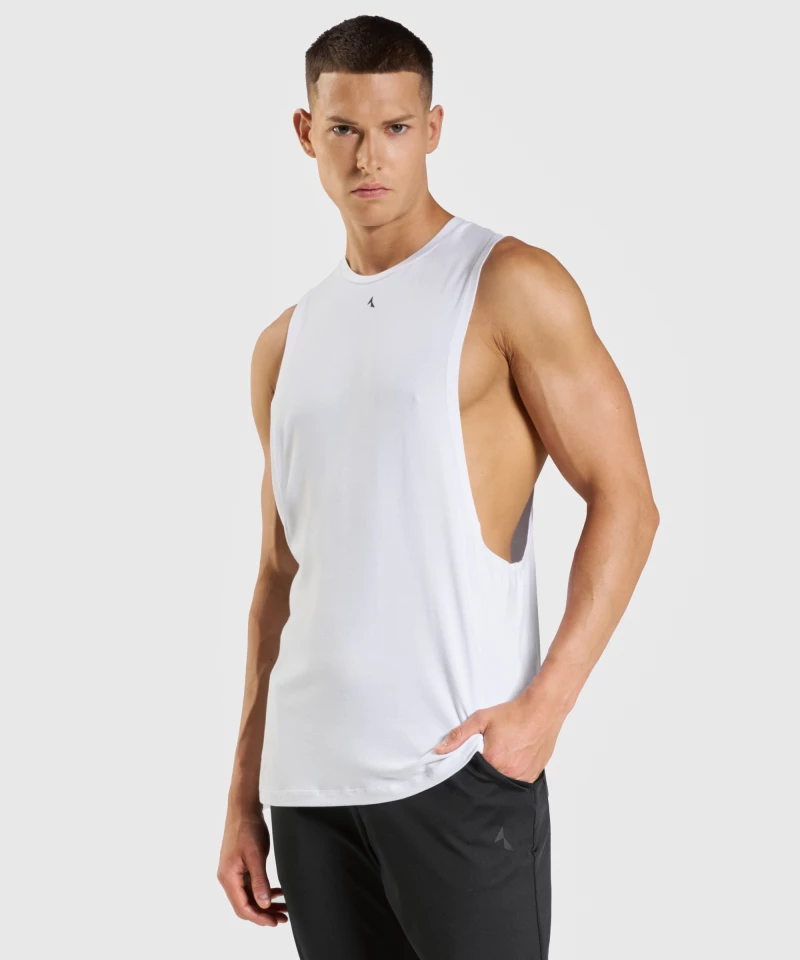 men's sports white tank top