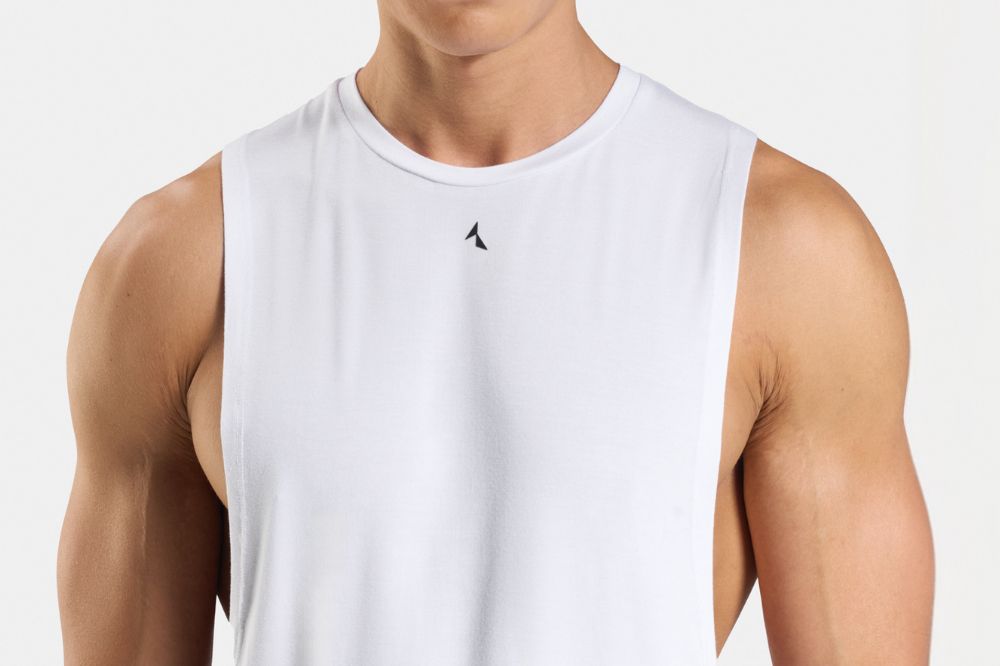 Men's dropped arm tank top