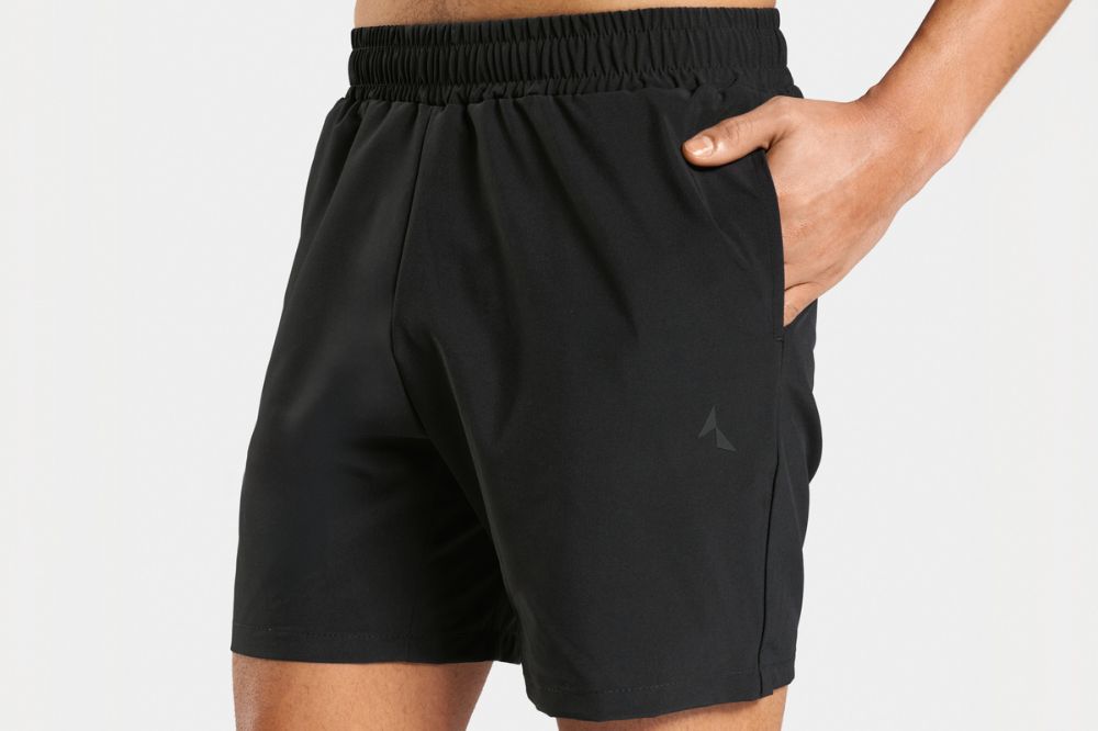 black sports shorts