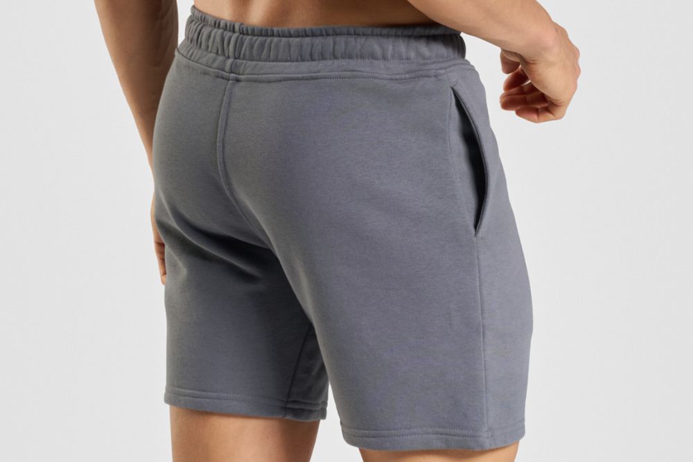 steel grey cotton shorts