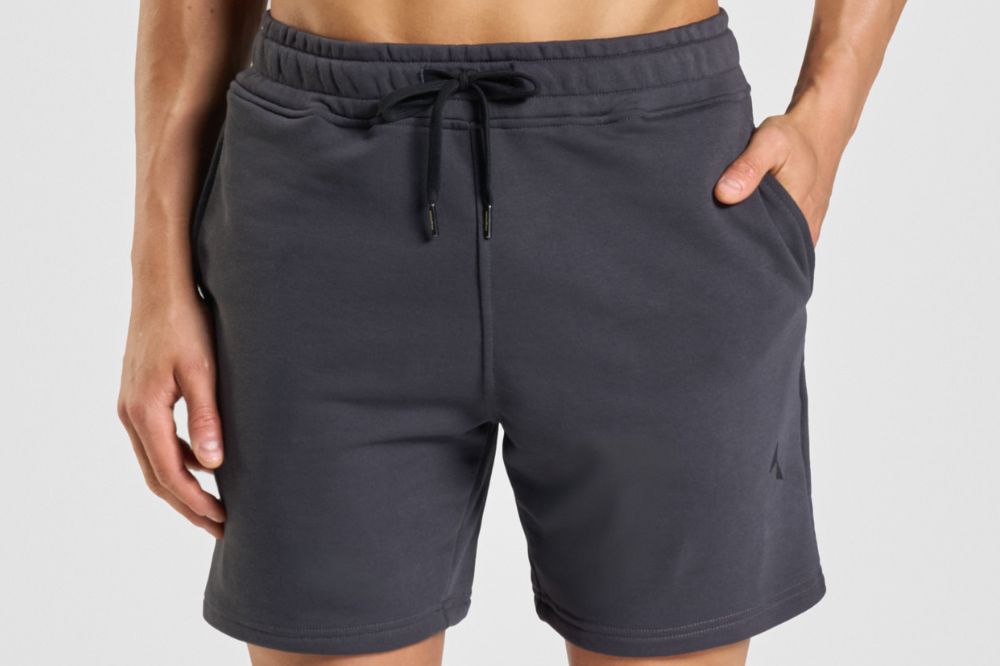 cotton men's sweat shorts grey