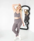 Allure brązowe legginsy plus size