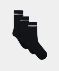 three-pack of black Crew sports socks