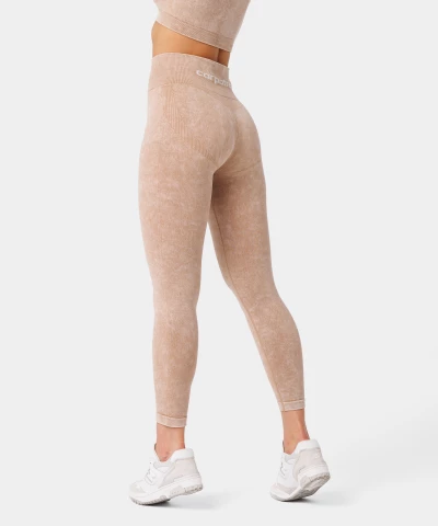 beige high-waisted leggings