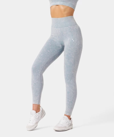 seamless leggings with stone wash effect