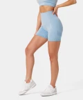 blue seamless push-up shorts