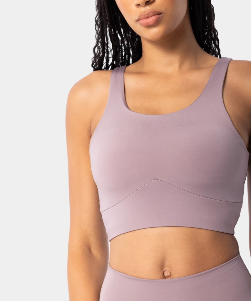 comfortable yoga bra purple gray