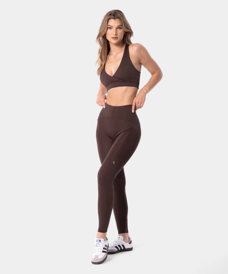 brown Dazzle sports set, leggings and bra