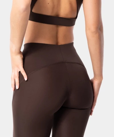 brown sports leggings with Dazzle stitching