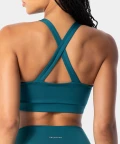 green bra with crisscross back