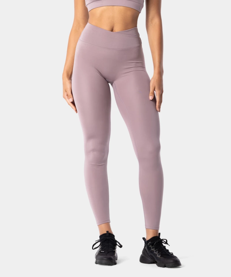 Classic lavender leggings with wrap waist