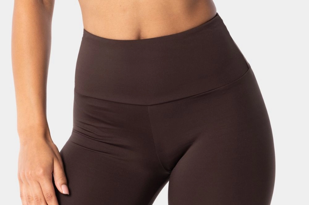 brown high-waist leggings