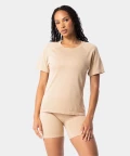 beige women's gym t-shirt