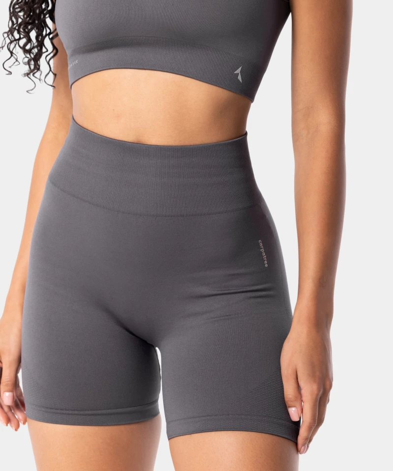 grey minimalist seamless gym shorts