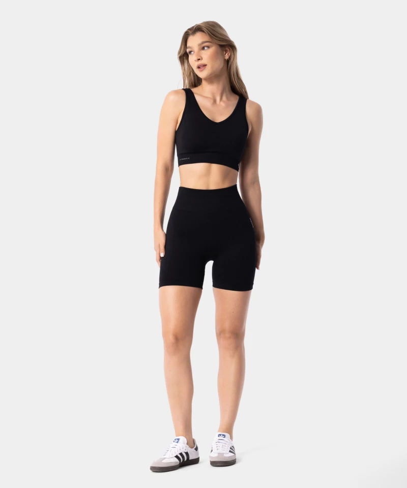 seamless gym shorts black