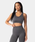 Seamless sports bra dark gray