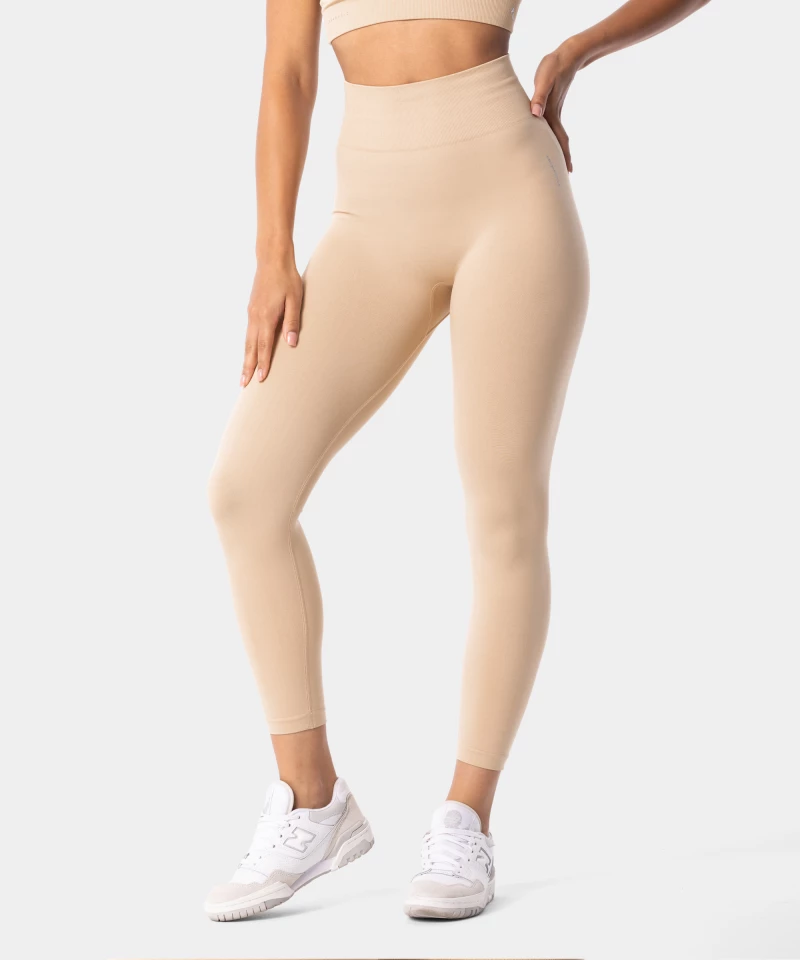 beige high waist seamless leggings