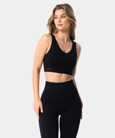 black minimalist sports bra